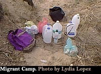 Migrants had to leave these things behind perhaps the previous night. Photo by Lydia Lopez